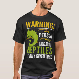 T-shirt Avertissement Peut Parler Spontanément De Reptiles