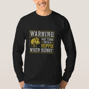 T-shirt Avertissement Peut Se Transformer En Hippopotame L