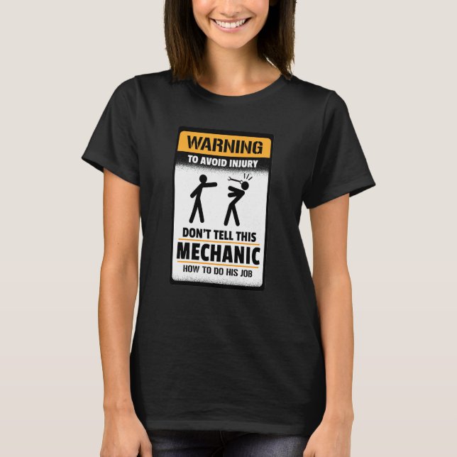 T-shirt Avertissement pour éviter les blessures Ne dites p (Devant)