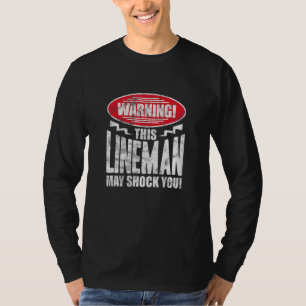 T-shirt Avertissement pour hommes Ce monteur de lignes peu