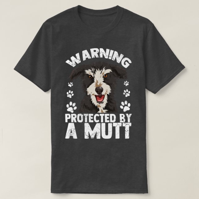 T-shirt Avertissement Protégé Par Un Propriétaire De Chien (Design devant)