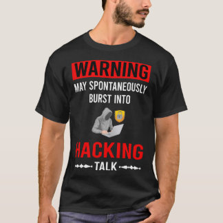 T-shirt Avertissement Rouge Piratage Pirate Informatique