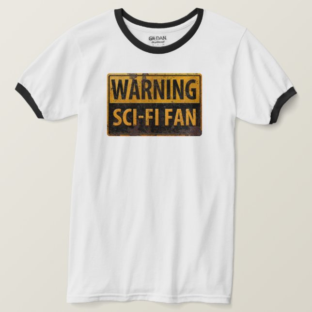 T-shirt AVERTISSEMENT SCI-FI VENTILATEUR - Signal de prude (Design devant)