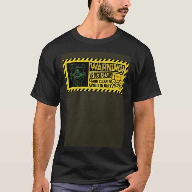 T-shirt Avertissement Vide de jeu de réalité virtuelle pou (Devant)