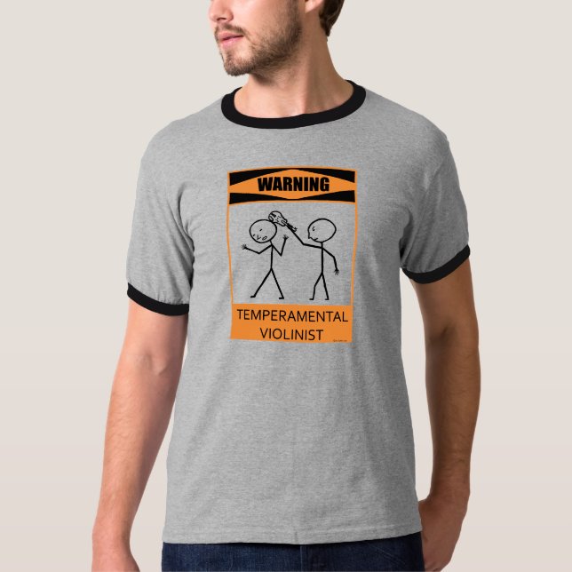 T-shirt Avertissement Violoniste temporaire (Devant)