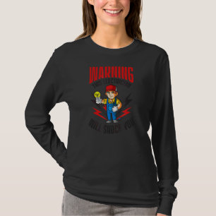 T-shirt Avertissement Vous Choquera Électricien Travail