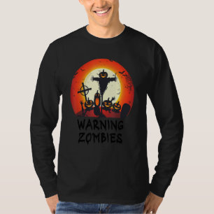 T-shirt Avertissement Zombie Cimetière au Clair de Lune En