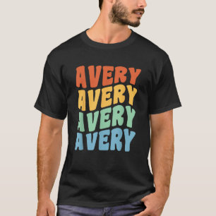 T-shirt Avery Prénom Rétro Groovy Personnalisé 