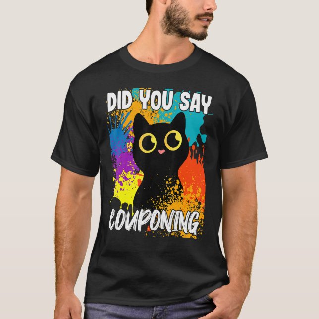 T-shirt Avez-Vous Dit Couponing Chat Noir (Devant)