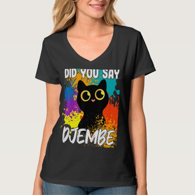T-shirt Avez-Vous Dit Djembe Chat Noir (Devant)