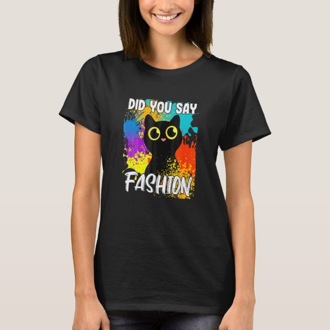 T-shirt Avez-vous dit mode chat noir (Devant)