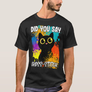T-shirt Avez-vous dit point de croix chat noir