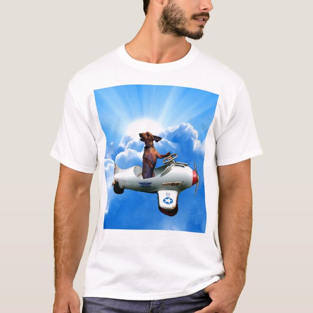 T-shirt "Aviateur de teckel" conçu par Zermeno (Devant)