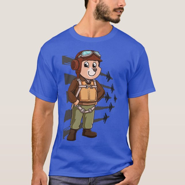 T-shirt Aviateur pilote d'ours (Devant)