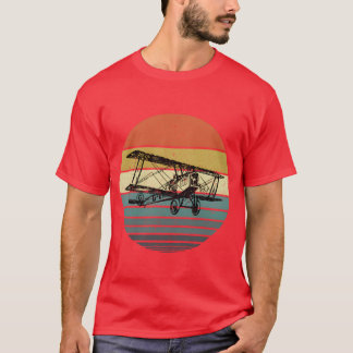 T-shirt Aviateur Pilote Rétro Bi Avion Aviation ami