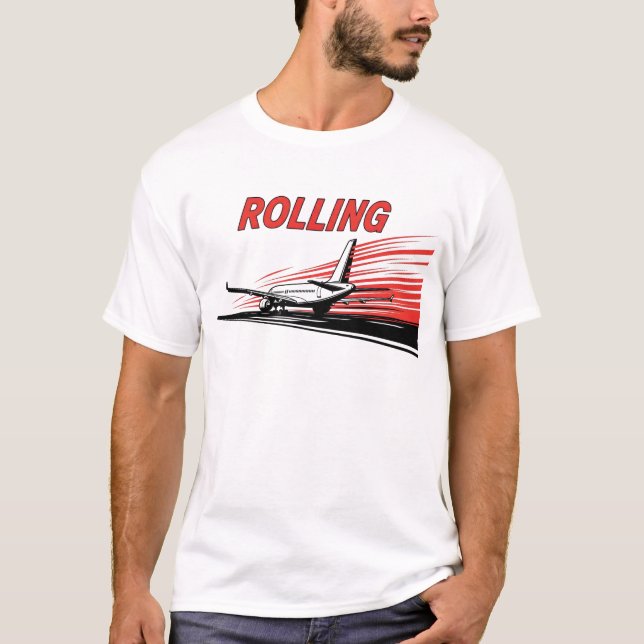 T-shirt Aviation Avion en Roulement (Devant)