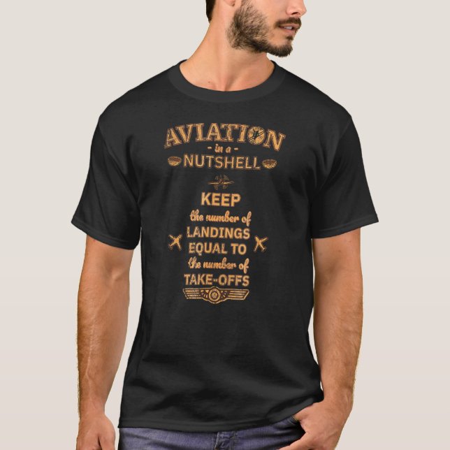 T-shirt Aviation En Bref Citations D'Aviation (Devant)
