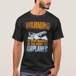 T-shirt Aviation Peut Parler Spontanément D'Avions _2