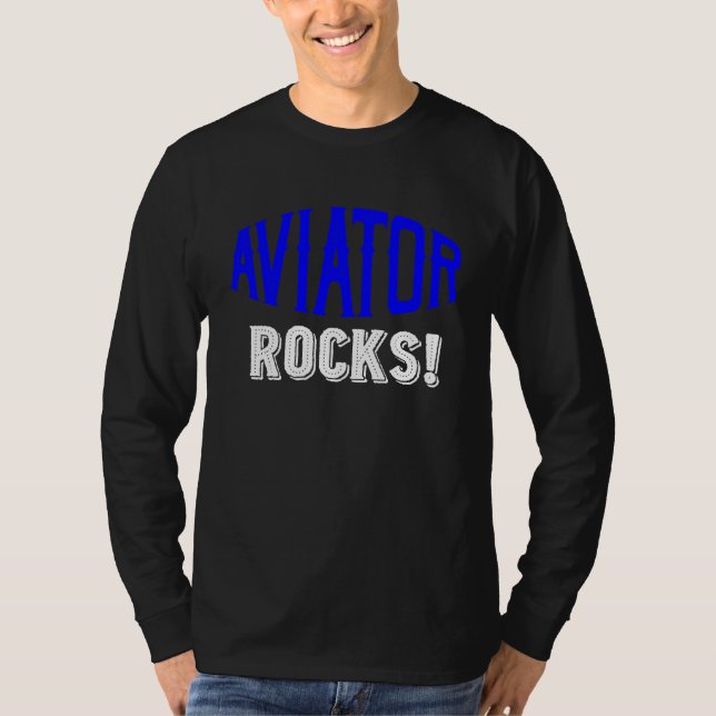 T-shirt Aviator rocks Profession career worker working quo (Devant)