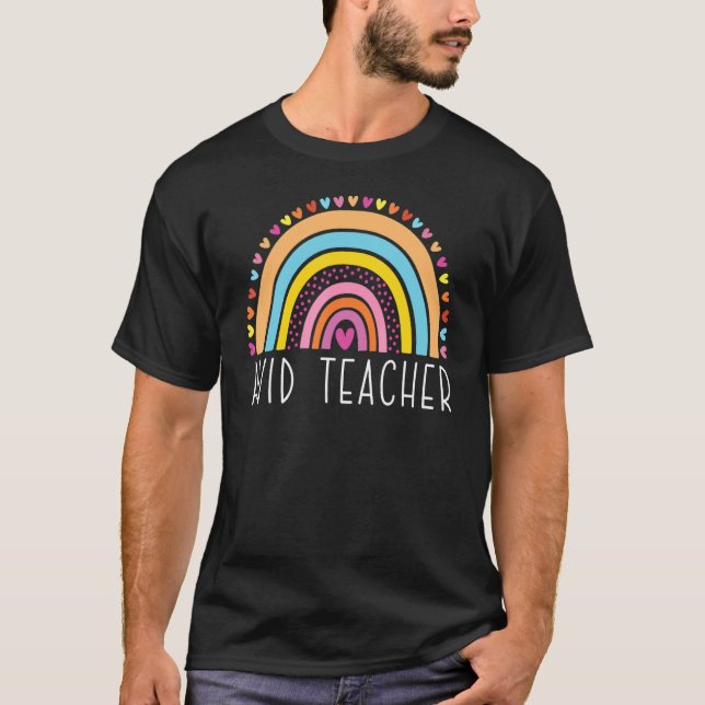 T-shirt AVID Enseignant Boho Arc-En-Ciel Retour À L'Appréc (Devant)