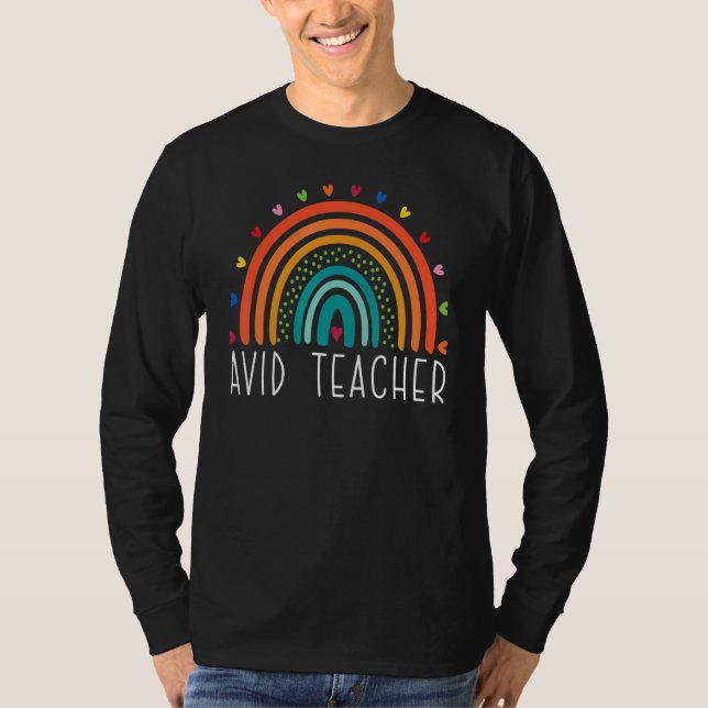 T-shirt AVID Enseignant Boho Arc-En-Ciel Retour À L'Appréc (Devant)