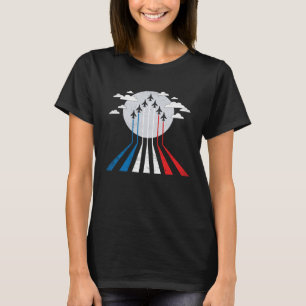 T-shirt Avion à réaction Pilote de chasseur 4 juillet Aéro
