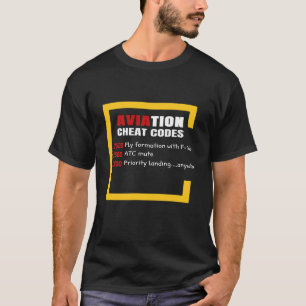 T-shirt Avion Aéronef Chemise Funny Code de la triche de l