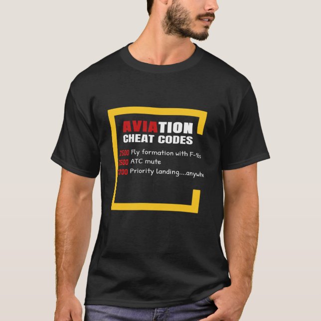 T-shirt Avion Aéronef Chemise Funny Code de la triche de l (Devant)
