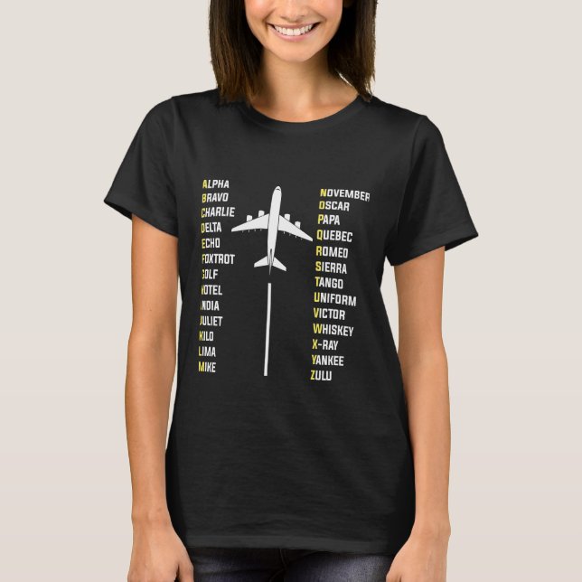 T-shirt Avion Alpha bravo delta (Devant)