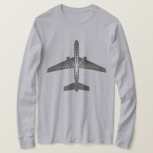 T-shirt Avion Art Déco, Graphite et Silver Grey