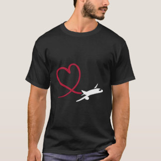 T-shirt Avion avec coeur