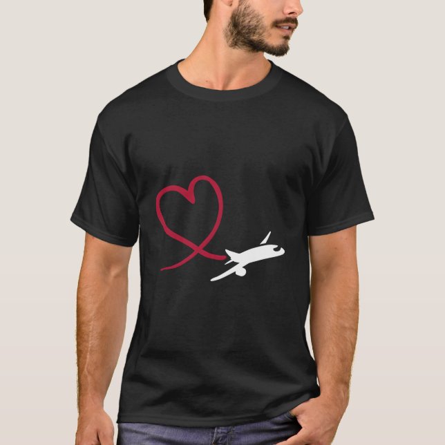 T-shirt Avion avec coeur (Devant)