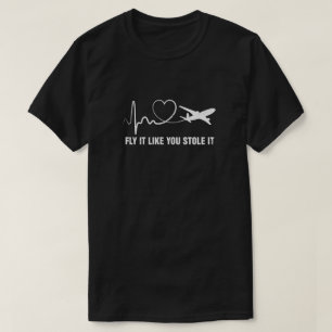 T-shirt Avion Avions Des Avions À Tir De Coeur À Voler C