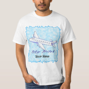 T-shirt Avion bleu Sky