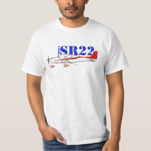 T-shirt Avion Cirrus SR22 stylisé avec une typographie gra
