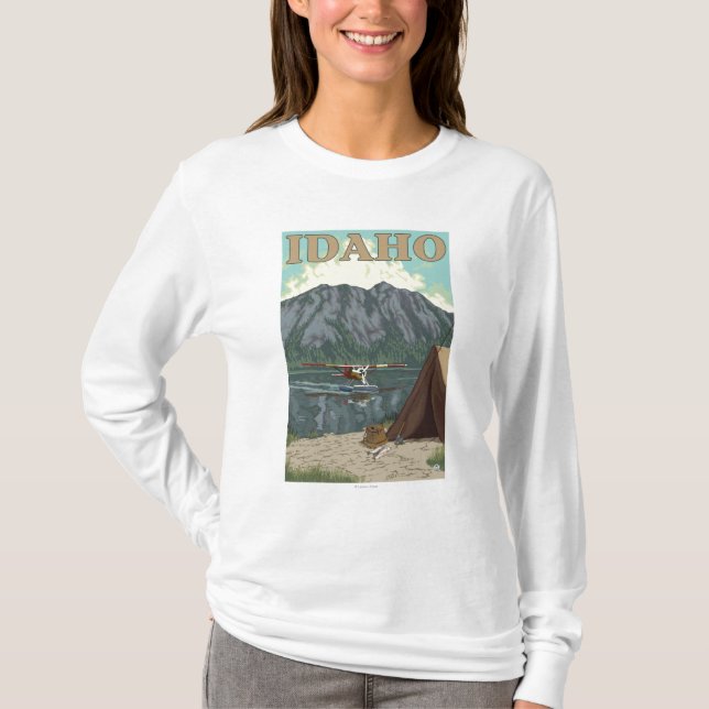 T-shirt Avion de Bush et pêche - Idaho (Devant)