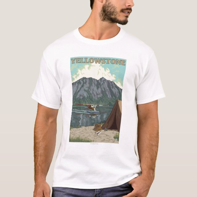 T-shirt Avion de Bush et pêche - ressortissant de (Devant)