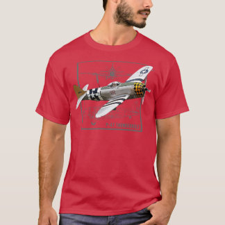 T-shirt Avion de chasse 2ÈME GUERRE MONDIALE P47 Thunderbo