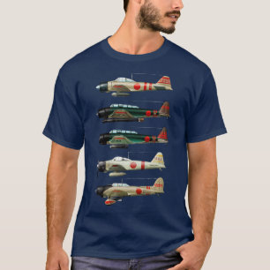 T-shirt Avion de chasse A6M Zero Japan 2ÈME GUERRE MONDIAL