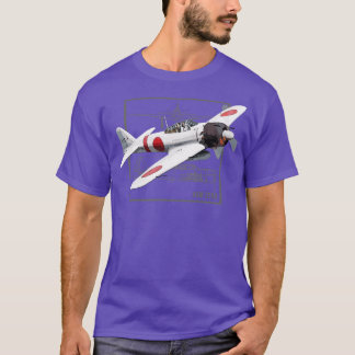 T-shirt Avion de chasse A6M Zero Japonais 2ÈME GUERRE MOND