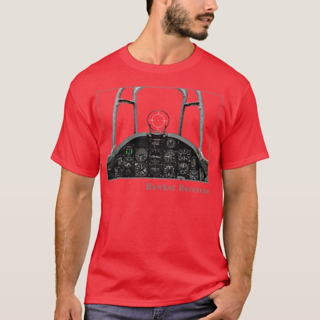 T-shirt Avion de chasse de Cockpit Instruments Hurricane 2 (Devant)