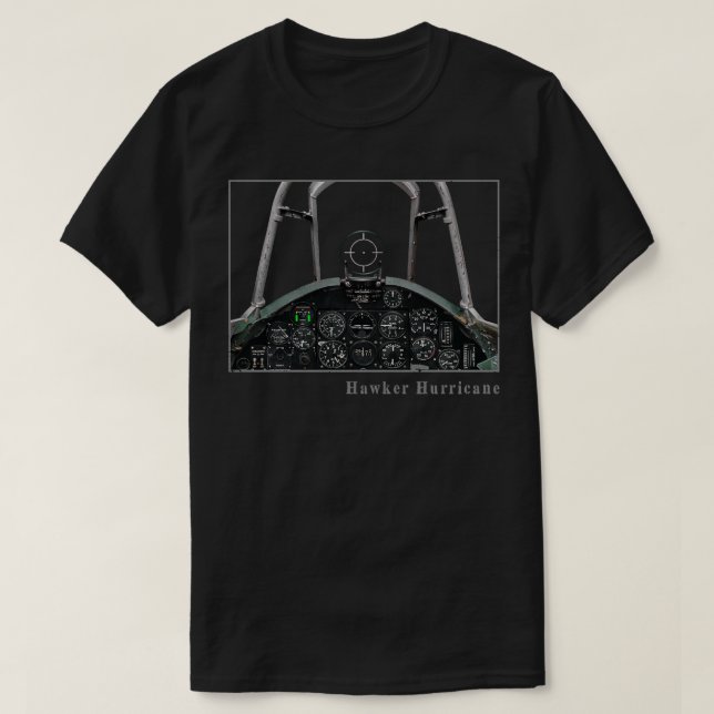 T-shirt Avion de chasse de Cockpit Instruments Hurricane 2 (Design devant)