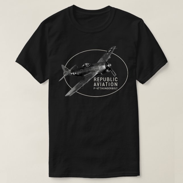 T-shirt Avion de chasse de la République P47 Thunderbolt J (Design devant)