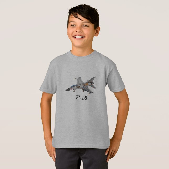 T-shirt avion de chasse F-16 (Devant entier)