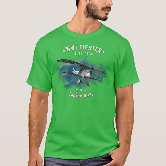 T-shirt Avion de chasse Fokker WWI (Devant)