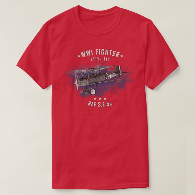 T-shirt Avion de chasse SE5a RAF WWI (Design devant)