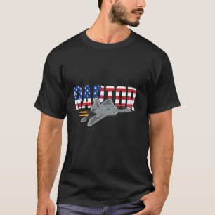 T-shirt Avion de combat F-22 Raptor Patriotique Militaire 