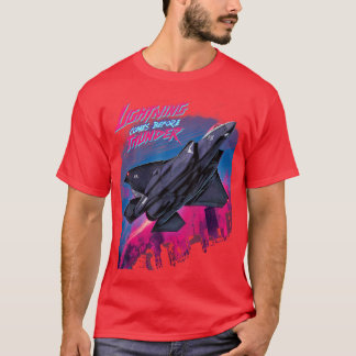 T-shirt Avion de combat furtif Bande dessinée Rose et Bleu