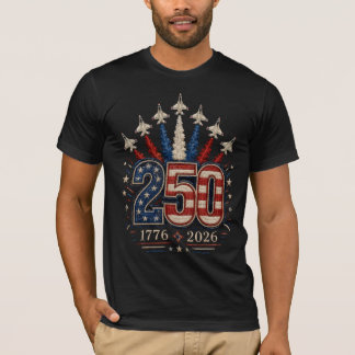 T-shirt Avion de combat patriotique 250e anniversaire USA