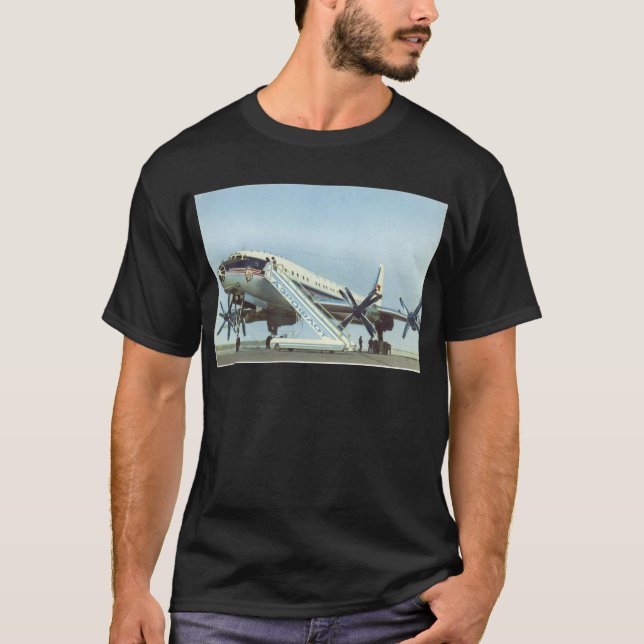T-shirt AVION DE LIGNE d'Aeroflot TU 114 (Devant)